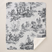 Französisch toile de joues Schwarz-Weiß elegant Sherpadecke (Vorderseite)