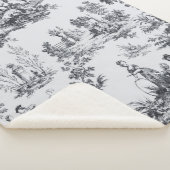 Französisch toile de joues Schwarz-Weiß elegant Sherpadecke (3/4)