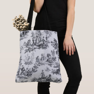 Französisch toile de joues Schwarz-Weiß elegant Tasche