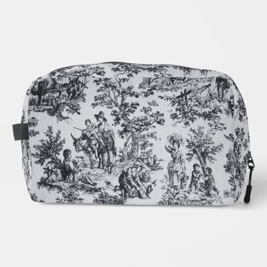 Französisch toile de joues Schwarz-Weiß elegant Waschbeutel (Vorderseite)