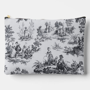 Französisch toile de joues Schwarz-Weiß elegant Zubehörtasche