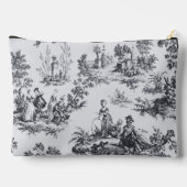 Französisch toile de joues Schwarz-Weiß elegant Zubehörtasche (Rückseite)