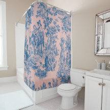 Französisch toile de jouy blau und rosa elegant