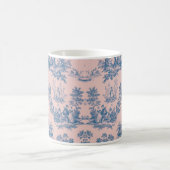 Französisch toile de jouy blau und rosa elegant kaffeetasse (Mittel)