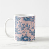 Französisch toile de jouy blau und rosa elegant kaffeetasse (Links)