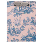 Französisch toile de jouy blau und rosa elegant klemmbrett (Vorderseite)