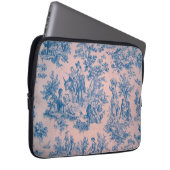 Französisch toile de jouy blau und rosa elegant laptopschutzhülle (Vorne Rechts)