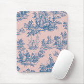 Französisch toile de jouy blau und rosa elegant mousepad (Mit Mouse)