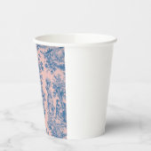 Französisch toile de jouy blau und rosa elegant pappbecher (Links)