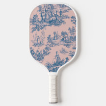 Französisch toile de jouy blau und rosa elegant