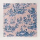Französisch toile de jouy blau und rosa elegant puzzle (Vertikal)