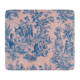 Französisch toile de jouy blau und rosa elegant schneidebrett