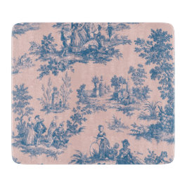 Französisch toile de jouy blau und rosa elegant schneidebrett