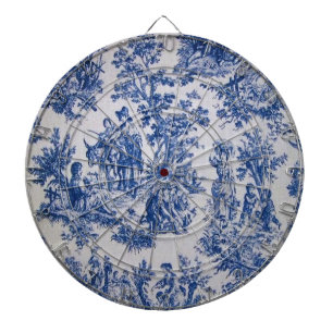 Französisch toile de jouy blau-weiß elegant dartscheibe