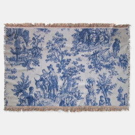 Französisch toile de jouy blau-weiß elegant decke