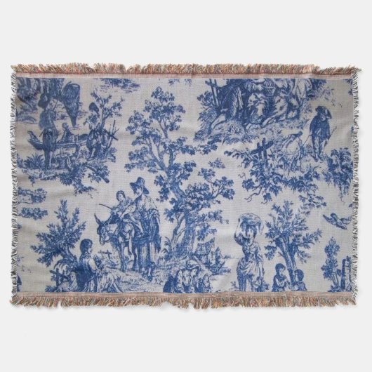 Französisch toile de jouy blau-weiß elegant decke (Vorderseite)