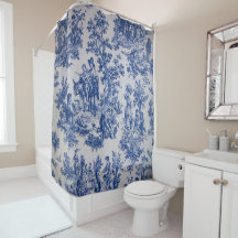 Französisch toile de jouy blau-weiß elegant