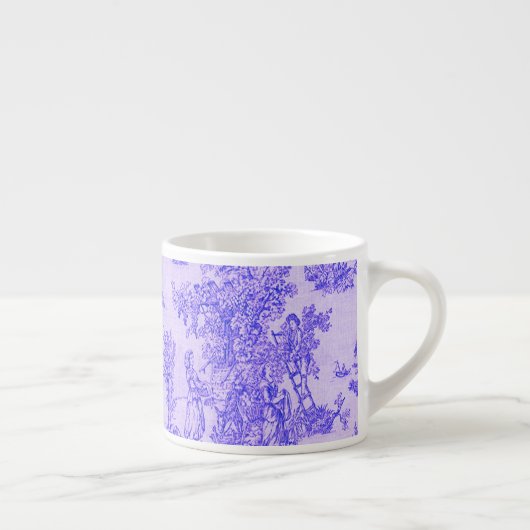 Französisch toile de jouy blau-weiß elegant espressotasse (Rechts)