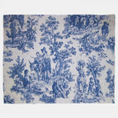 Französisch toile de jouy blau-weiß elegant fleecedecke (Vorderseite (Horizontal))