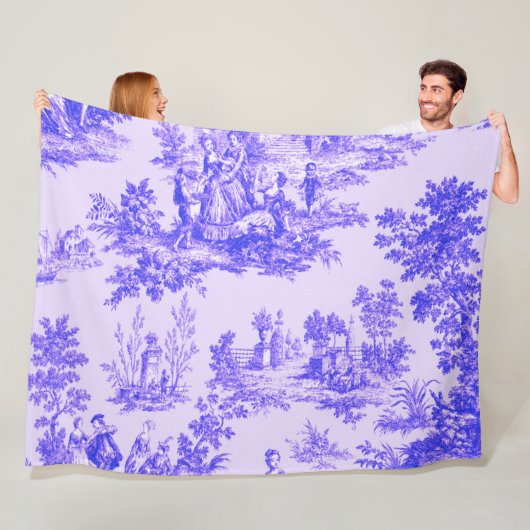 Französisch toile de jouy blau-weiß elegant fleecedecke (Beispiel)