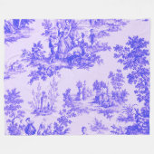 Französisch toile de jouy blau-weiß elegant fleecedecke (Vorderseite (Horizontal))