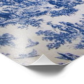 Französisch toile de jouy blau-weiß elegant fotodruck (Ecke)