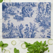 Französisch toile de jouy blau-weiß elegant geschirrtuch (Gefaltet)