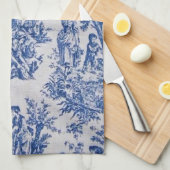 Französisch toile de jouy blau-weiß elegant geschirrtuch (Viertel Falte)