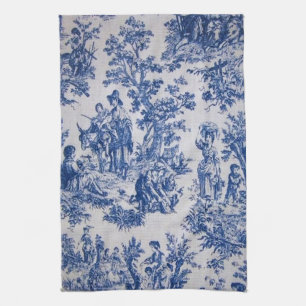 Französisch toile de jouy blau-weiß elegant geschirrtuch