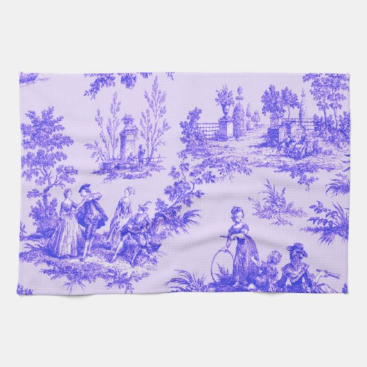 Französisch toile de jouy blau-weiß elegant geschirrtuch (Horizontal)