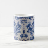 Französisch toile de jouy blau-weiß elegant kaffeetasse (Mittel)
