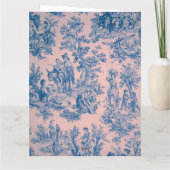 Französisch toile de jouy blau-weiß elegant karte (Rückseite)