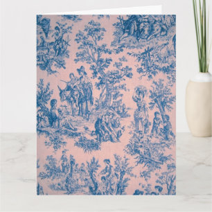 Französisch toile de jouy blau-weiß elegant karte