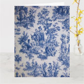 Französisch toile de jouy blau-weiß elegant karte (Gelbe Blume)