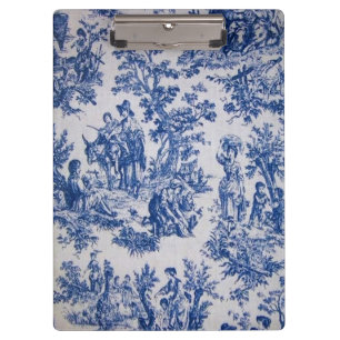 Französisch toile de jouy blau-weiß elegant klemmbrett