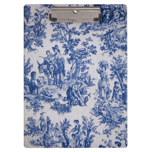 Französisch toile de jouy blau-weiß elegant klemmbrett (Vorderseite)
