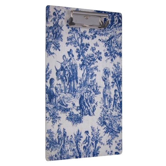 Französisch toile de jouy blau-weiß elegant klemmbrett (Rechts)