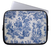 Französisch toile de jouy blau-weiß elegant laptopschutzhülle (Vorderseite)