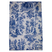 Französisch toile de jouy blau-weiß elegant mittlere geschenktüte (Rückseite)