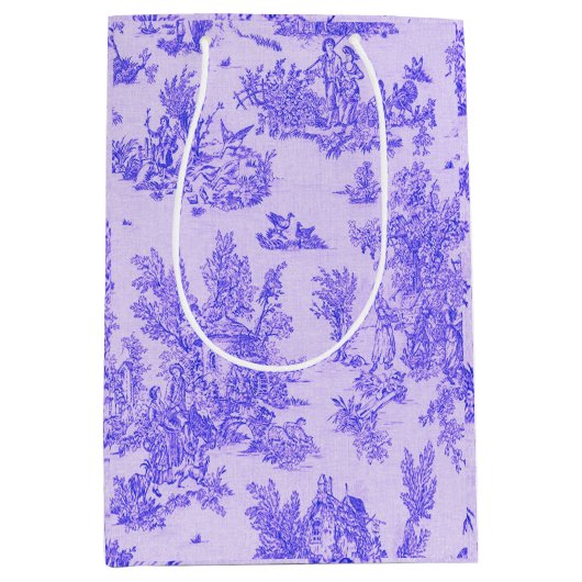 Französisch toile de jouy blau-weiß elegant mittlere geschenktüte (Vorderseite)