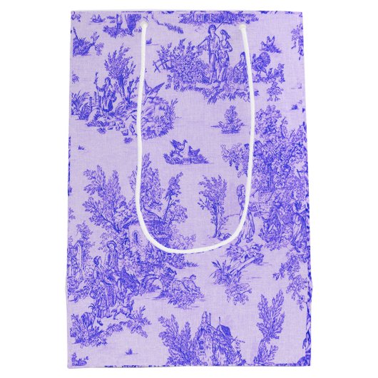 Französisch toile de jouy blau-weiß elegant mittlere geschenktüte (Rückseite)