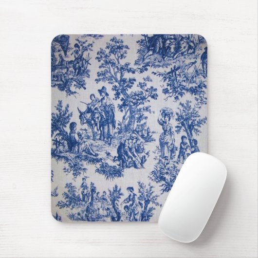 Französisch toile de jouy blau-weiß elegant mousepad (Mit Mouse)