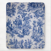 Französisch toile de jouy blau-weiß elegant mousepad (Vorne)