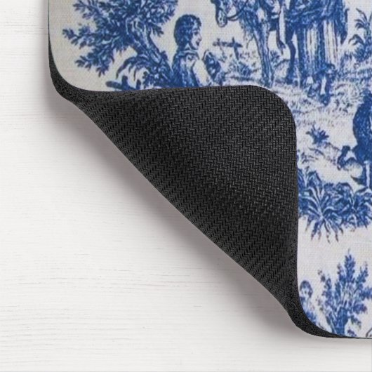 Französisch toile de jouy blau-weiß elegant mousepad (Ecke)