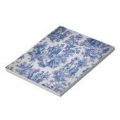 Französisch toile de jouy blau-weiß elegant notizblock (Rotiert)