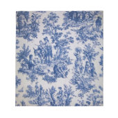 Französisch toile de jouy blau-weiß elegant notizblock (Vorderseite)