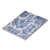 Französisch toile de jouy blau-weiß elegant notizblock (Rotiert)