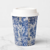 Französisch toile de jouy blau-weiß elegant pappbecher (Links)