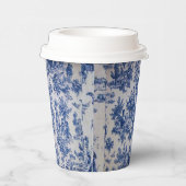 Französisch toile de jouy blau-weiß elegant pappbecher (Rechts)