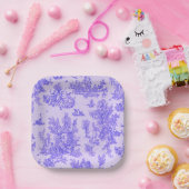 Französisch toile de jouy blau-weiß elegant pappteller (Party)